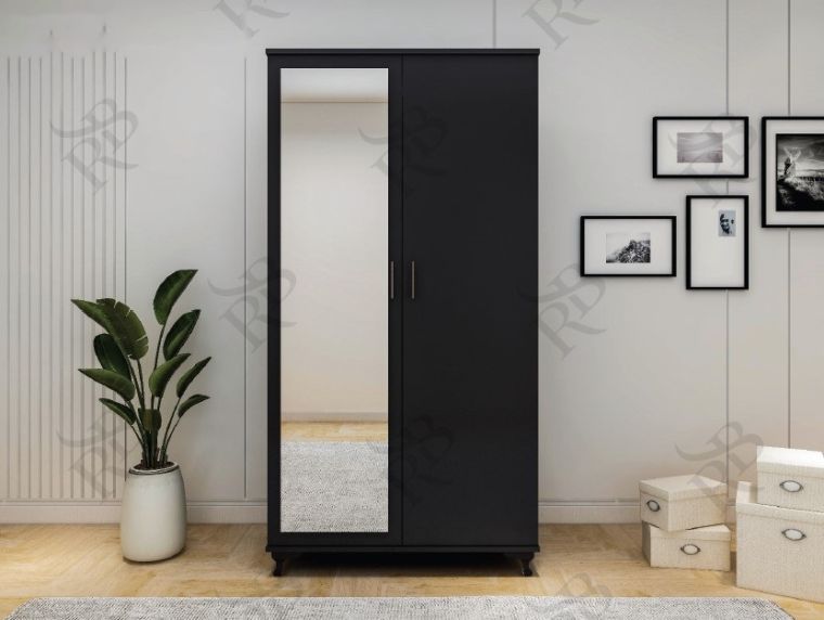 2-door Wardrobe with Mirror