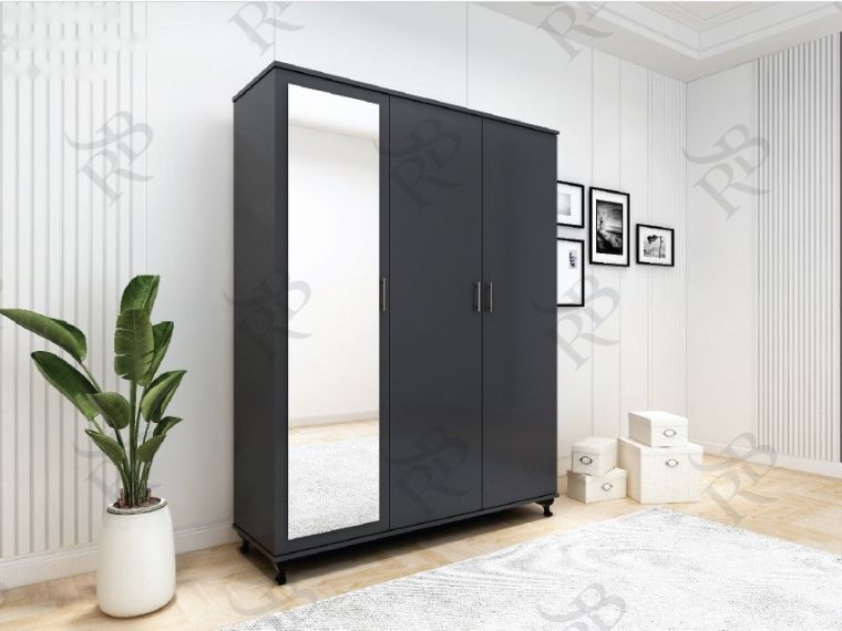 3-door Wardrobe with Mirror